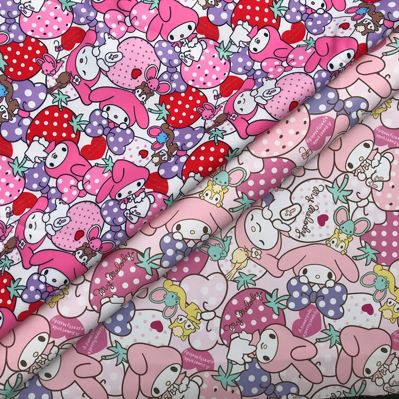

Cartoon My Melody Print Waterproof Polyester Composite Cloth DIY Handmade Fabric Bag Backpack Tablecloth Pillowcase Material