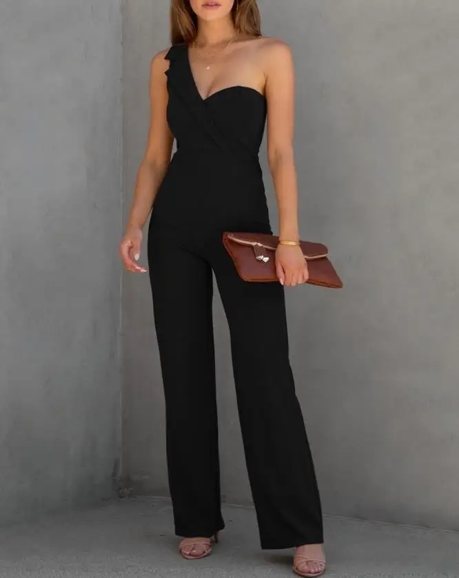 

Женский комбинезон на одно плечо, без рукавов, с открытой спиной