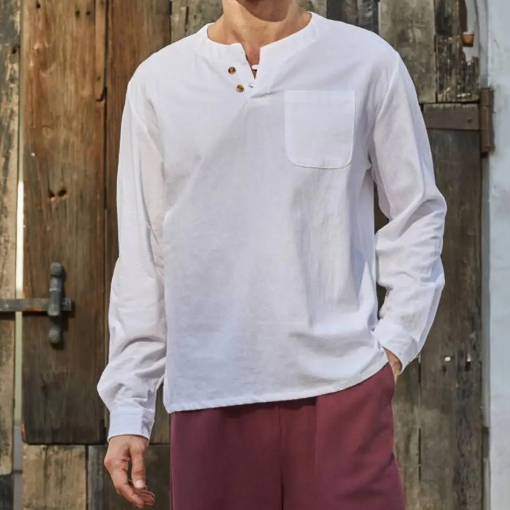 

Men Top Solid Color V Neck Lightweight Casual Men T-shirt For Daily Wear