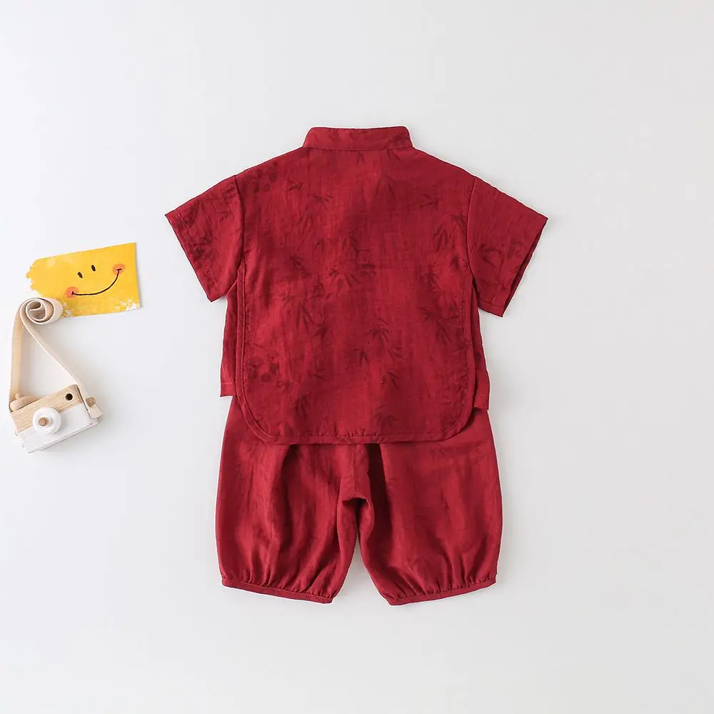 Улучшенная одежда ханьфу в китайском стиле для мальчиков с короткими рукавами