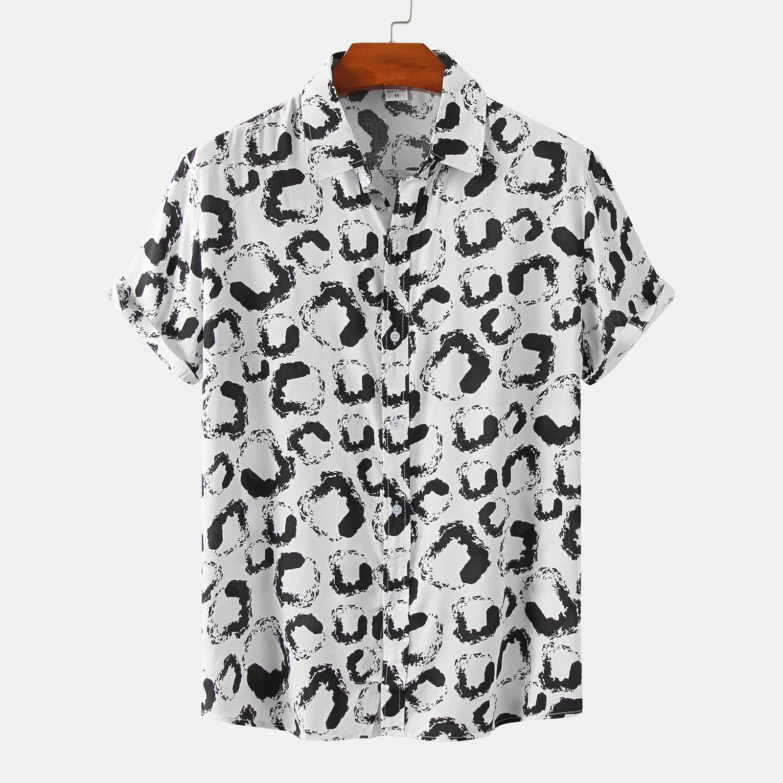 

Топ 2022 Hot Sale Men Printed Turndown Collar Casual Single Breasted Short Sleeve Shirts Fashionable Daily Summer Shirt In Stock