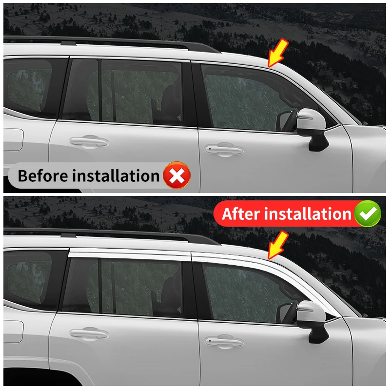 Для 2021 2022 2023 2024 тойота ленд крузер 300 Полностью хромированный Оконные дефлекторы