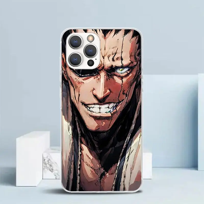 Фото Чехол Zaraki Kenpachi Bleach с мягким покрытием для iPhone 16, 17 Air, 15, 14 Pro Max, 16E, 17E, 13 Mini, 12, 11, 7, SE с принтом и узором №3