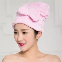 ladies dry hair towel microfiber solid color quick drying strong water absorbent dry hair hat head towel bathroom set