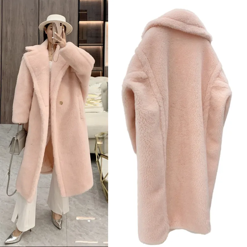 62% Alpaca 26% Wool 12% Silk Coat Winter Thicken Teddy Coat Women's Coat Teddy Bear Coat Soft One