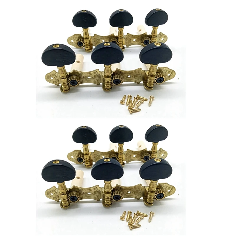 

2X Left Right Classical Guitar String Tuning Pegs Machine Heads Tuners Keys 3L3R Professional Guitar Accessories,Black