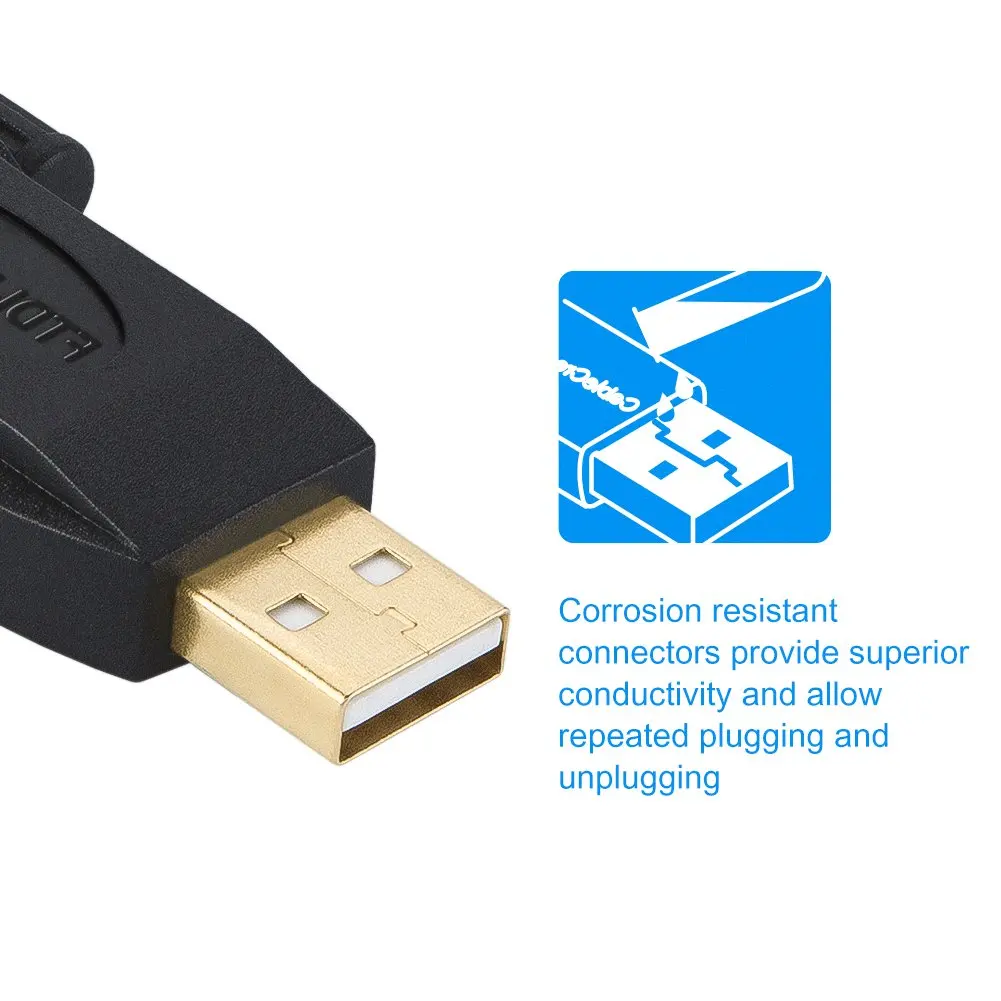 CableCreation USB к DB9 последовательный Переходник RS232 адаптер с чипом PL2303 поддерживает