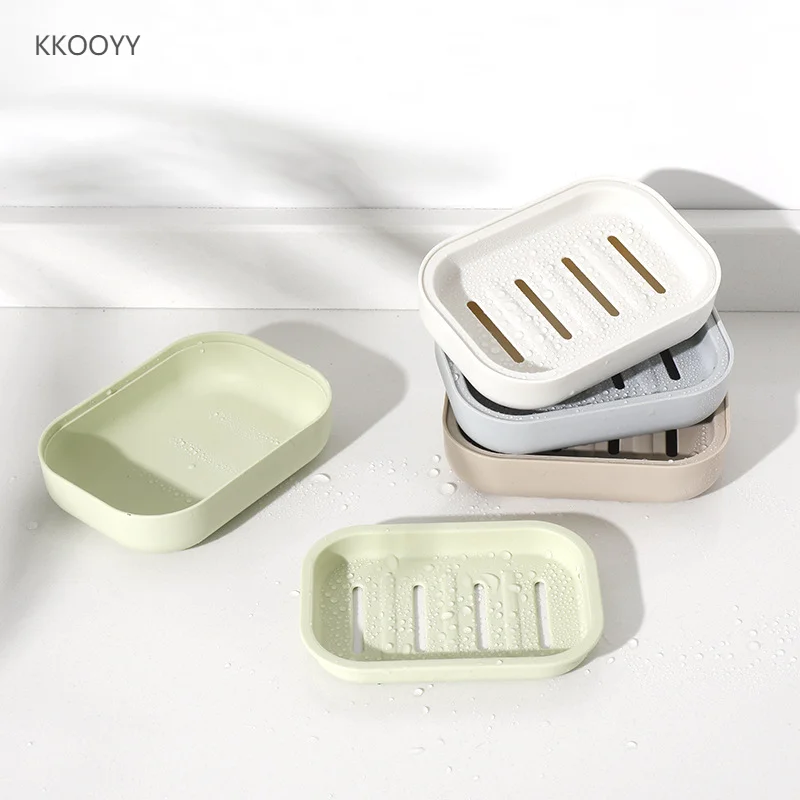 

Двухслойная коробка дренаж для мыла в скандинавском стиле с крышкой, креативная пластиковая стойка для туалетного мыла, водонепроницаемый ...