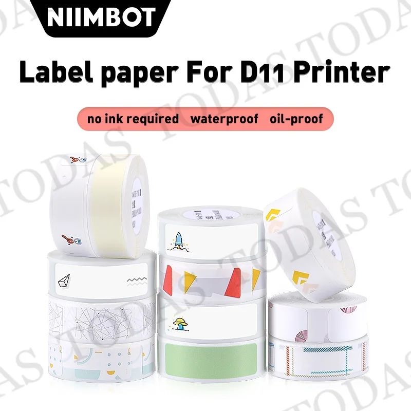 

Niimbot D101 D11 D110 Transparent Label Printing Paper Name Sticker Adhesive Book Stationery D11 Labeling Machine Labels Roll