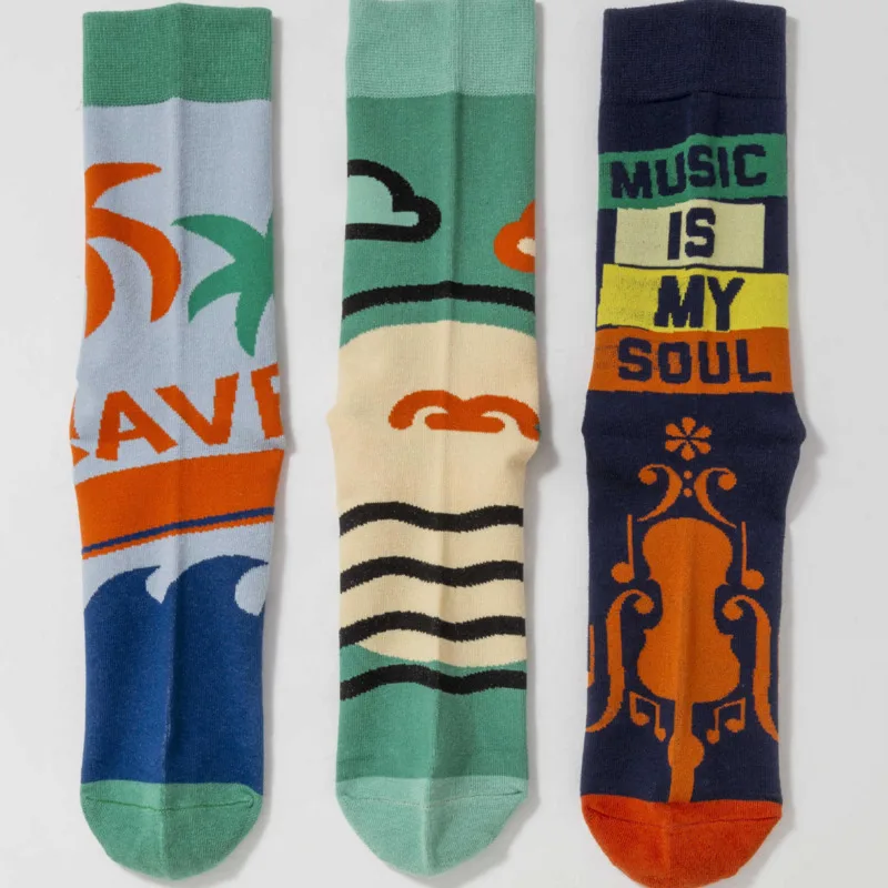 

12 пар/Лот креативные Harajuku мужские чулки в стиле хип-хоп Уличная Личность Повседневная мультяшная Модная комфортная носки с живописью