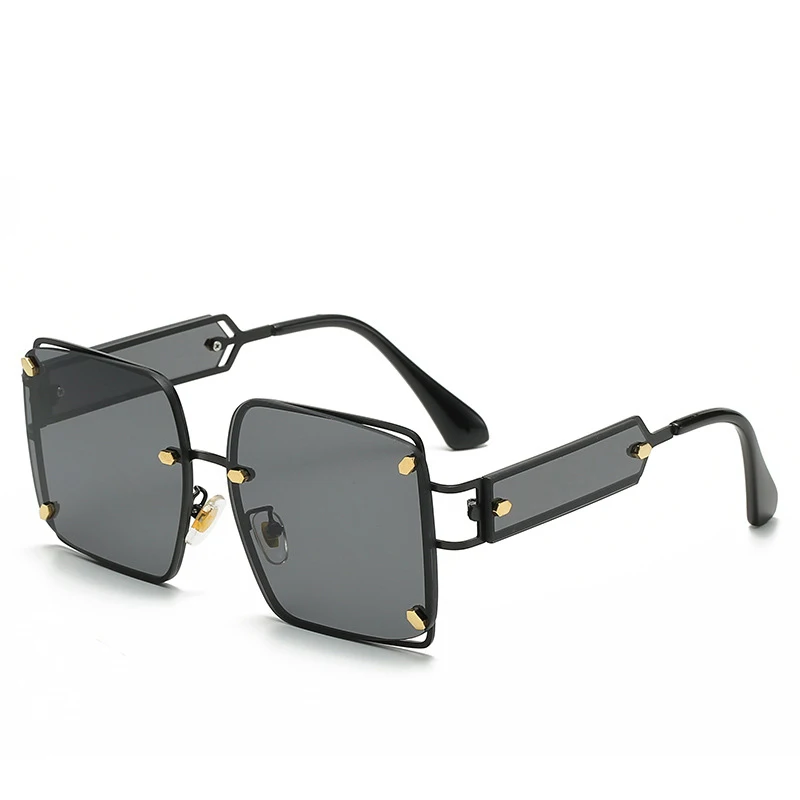 

Солнцезащитные очки в стиле панк для мужчин и женщин, классические роскошные брендовые дизайнерские солнечные очки в большой квадратной оправе, в винтажном стиле, в металлической оправе, с защитой от ультрафиолета