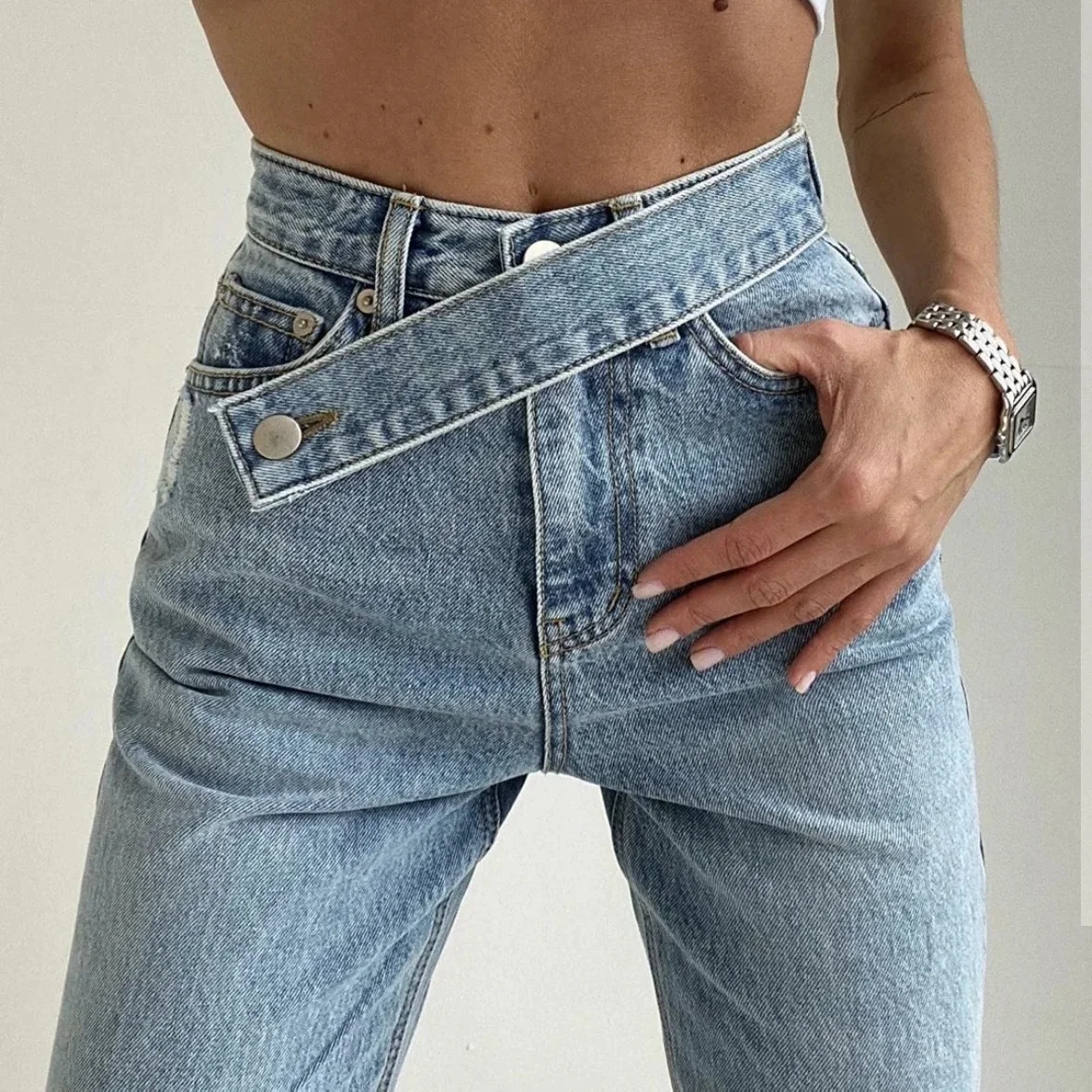 Harajuku fashion Jeans Women Wide Leg Pants Mom Femme Black Blue Jeans High Waist Woman Trousers 2021 Pantalones Spodnie Damskie