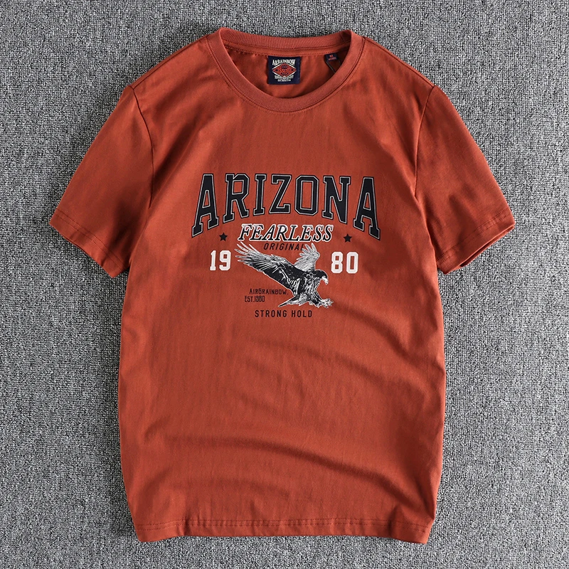 

Printed cotton short-sleeved men's T-shirt summer trend retro casual half-sleeved shirt