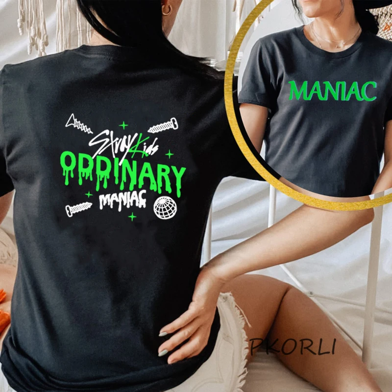 

Stray Kids Maniac World Tour 2022 T Shirt Korean Fashion Kpop Straykids Oddinary T Shirts Streetwear Women Men Cotton Tees