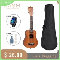 naomi ukulele sapele 21 inch soprano ukulele free at 101 tuner picks canvas bag u01 s hawaii guitar