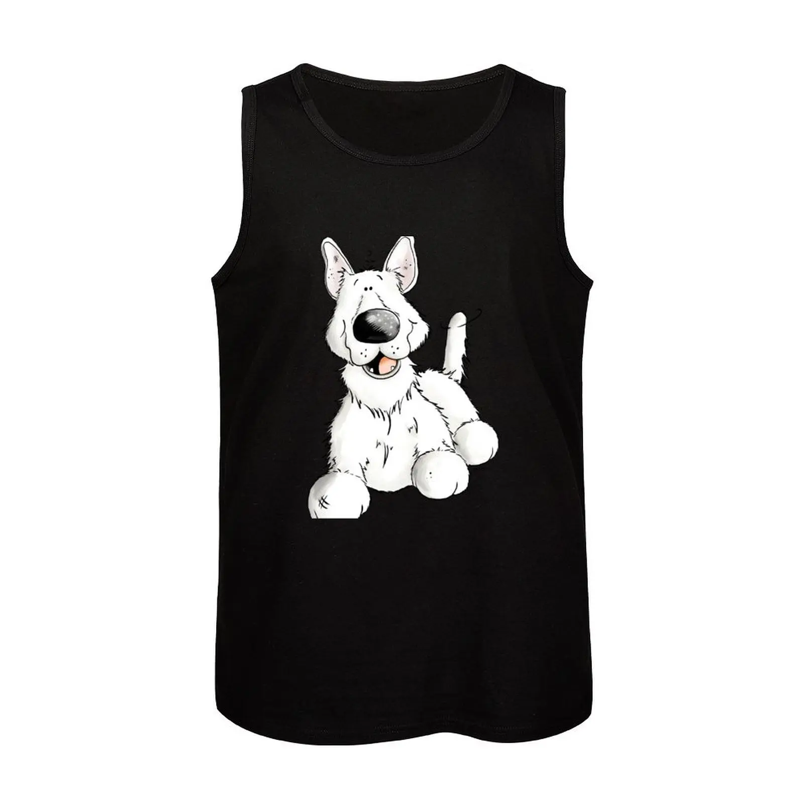 Белая майка для немецкой овчарки Мужская футболка с коротким рукавом