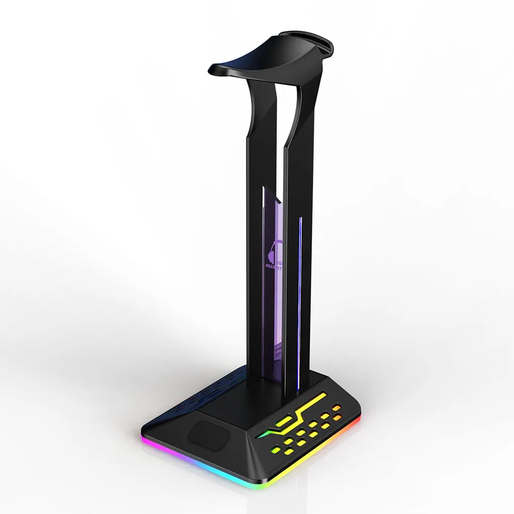 

Piifoxer Headphone Stand RGB Lighting Double USB Display Holder Bracket