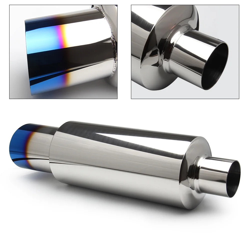 

Universal Car Exhaust Muffler Tip Round Stainless Steel Pipe Chrome Tail Muffler Exhaust Tip Pipe Silver Car Accessories