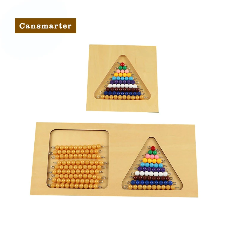 Детские игрушки Монтессори деревянные бусины поднос для лестницы обучающая