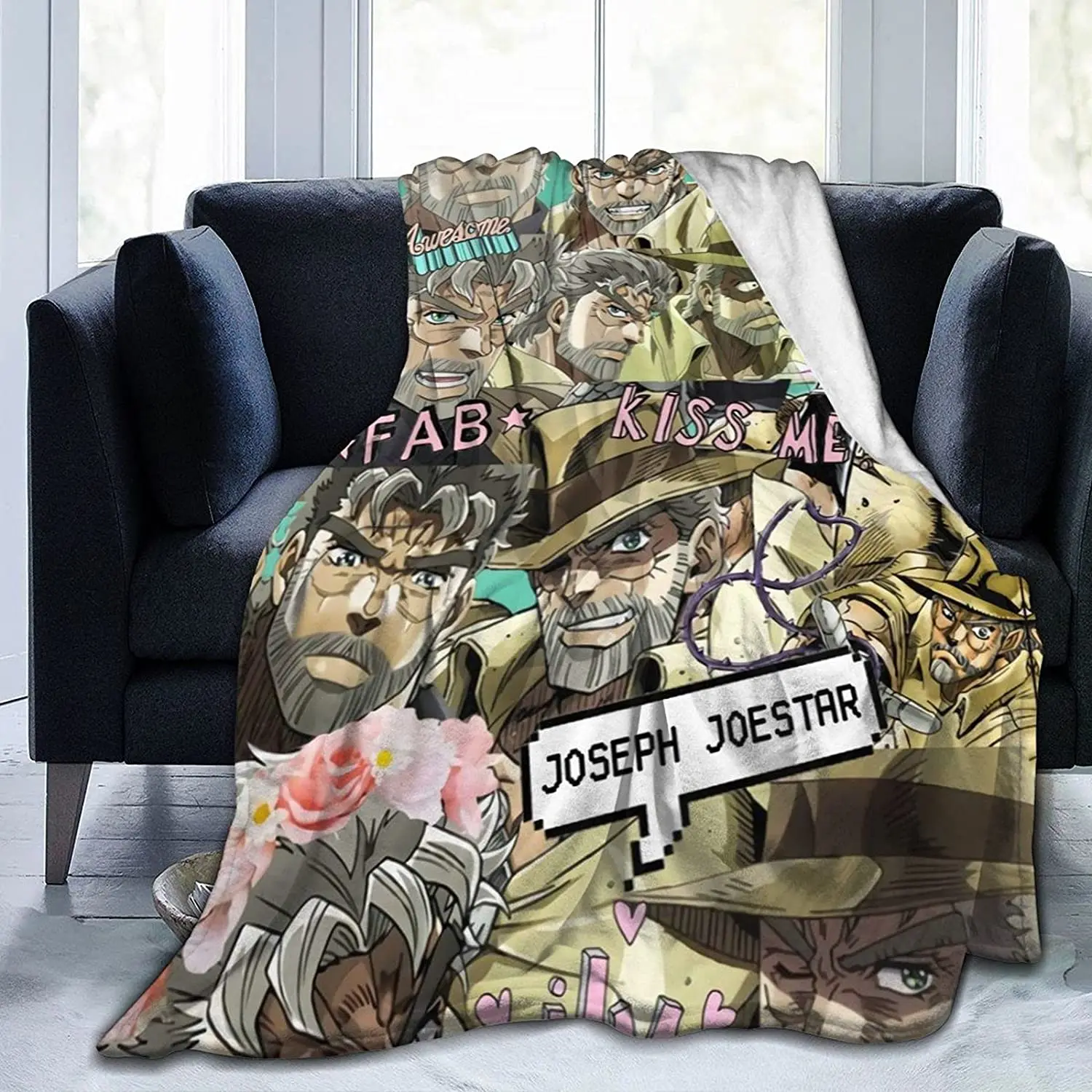 

Joseph Joestar Fluffy Soft and Comfortable Blanket, Anime Warm Embrace of Sympathy