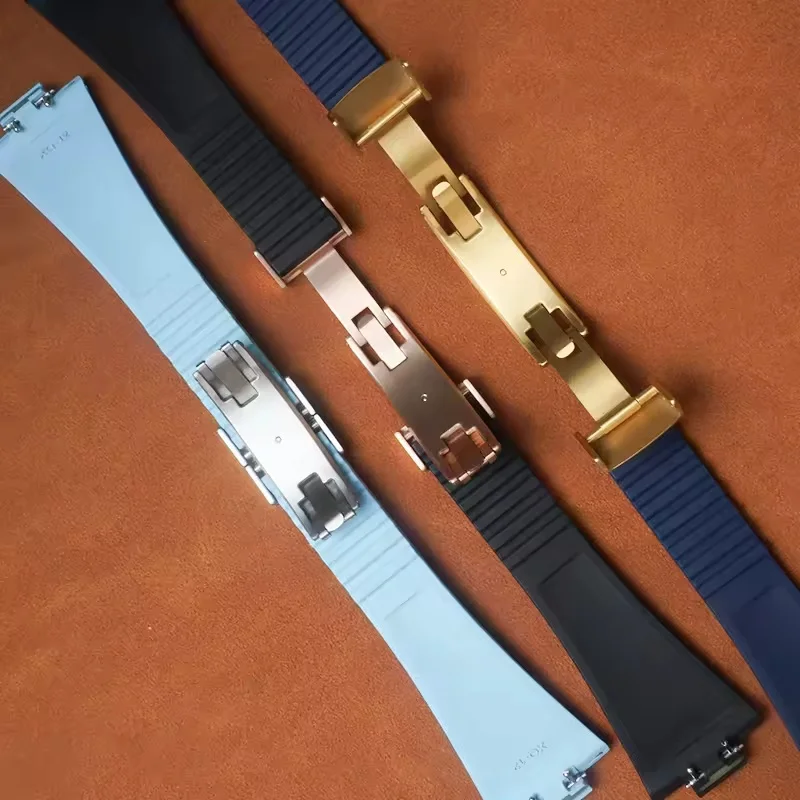 Фото Резиновый ремешок CTS для часов TISSOT PRX Powermatic 35 мм 40 мм, 11 мм, 12 мм, быстросъемная пружинная пряжка, темно-черный ремешок для часов FKM №5