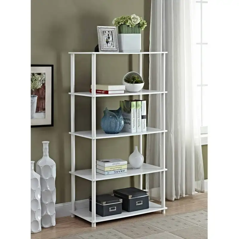 

Tools 5-Shelf Storage Bookcase, White