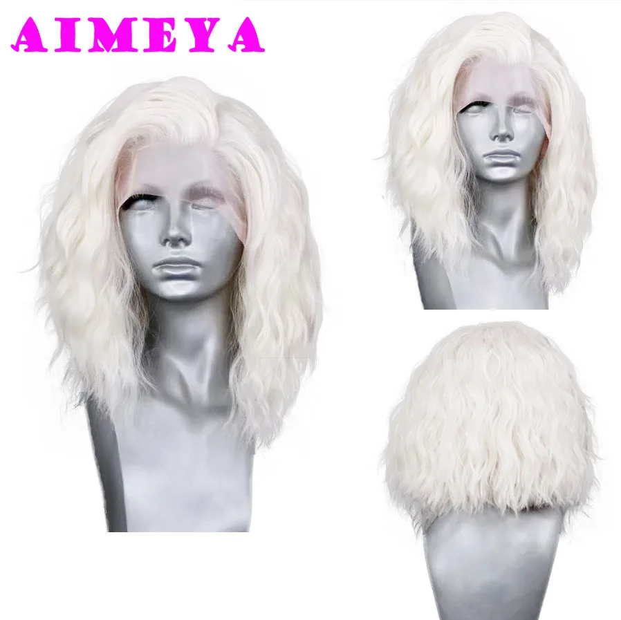 Парик AIMEYA Платиновый светлый короткий боб для женщин свободные вьющиеся
