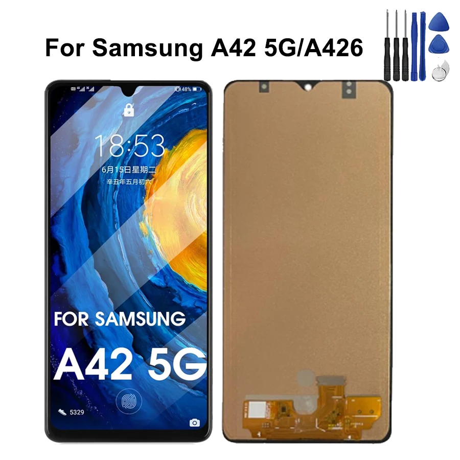 Super AMOLED для Samsung A42 5G дисплей A426B A426U ЖК-дисплей с сенсорным экраном и дигитайзером в