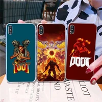 yndfcnb doom game phone case for iphone 11 12 13 mini pro xs max 8 7 6 6s plus x 5s se 2020 xr cover