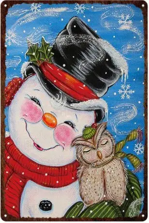 

Винтажная Оловянная металлическая настенная панель в стиле ретро со снеговиком, украшение для дома, клуба, кабины, гаража, магазина, бара, ка...
