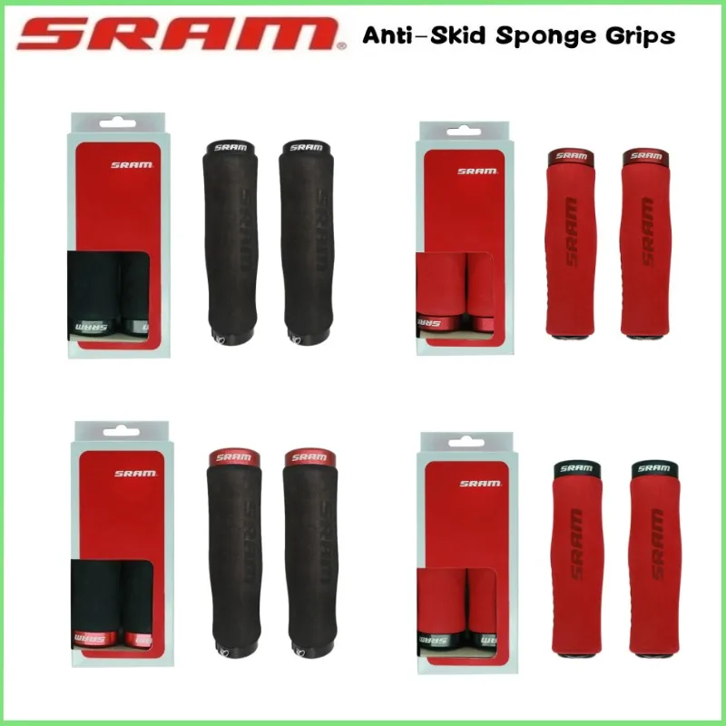 

SRAM 1 Pair Ultralight MTB Cycling Bike Handlebar Grips Anti-Skid Sponge Mountain Bike Bicycle Handlebar Grips with 1 Pair Lock