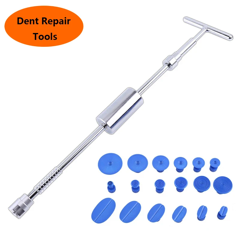 

Auto Repair Tool Car Dent Repair Dent Puller Tools Kit 2 in 1 Slide Hammer Reverse Hammer Glue Tabs Suction Cups Accessories