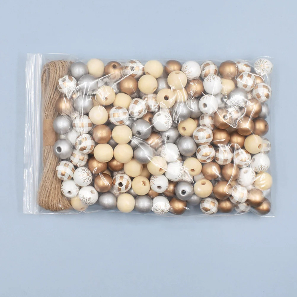 

Bracelet Making Supplies Round Beads DIY Garland Wood Jewelry Loose Christmas Wooden