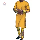 Bazin Riche, мужские комплекты из 2 предметов, комплект со штанами, одежда в африканском стиле, одежда в африканском стиле, повседневные мужские длинные футболки и комплекты со штанами, WYN1056