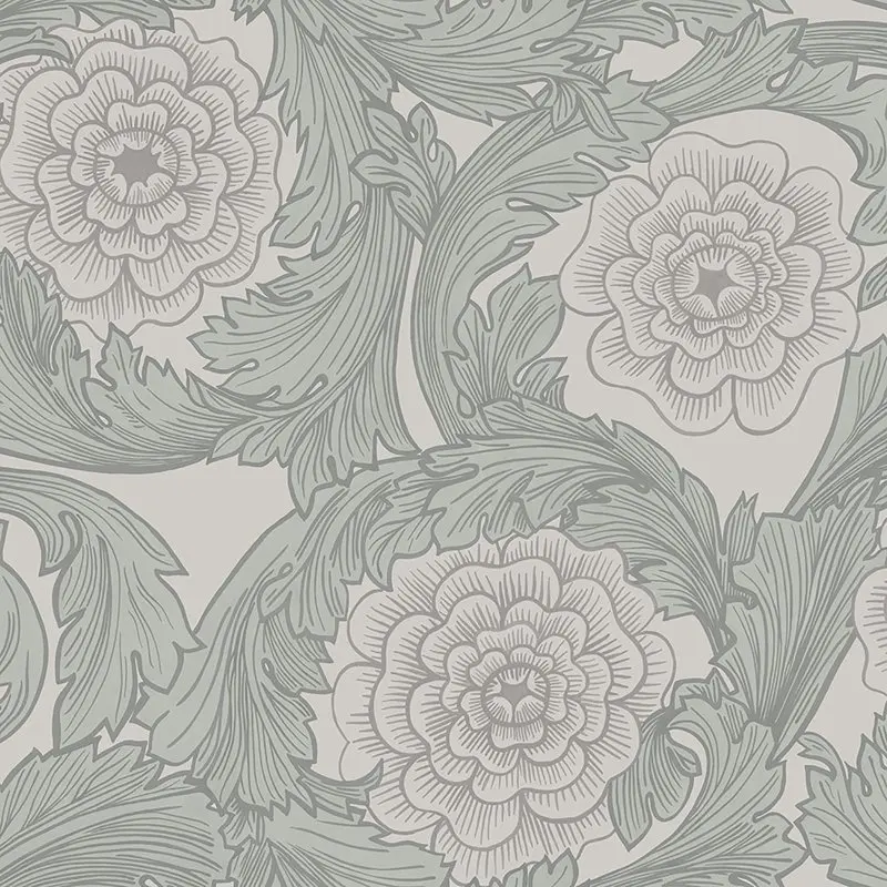 

Rosa Grey Ornamental Florals Wallpaper
