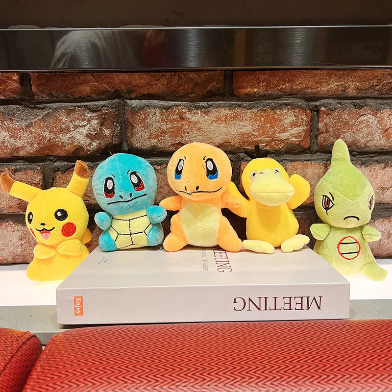 Anime Pokemon Toy Keychain Pikachu Psyduck Squirtle Bag Backpack Pendant Keyring Accessories Doll Decor Kids Birthday Gift