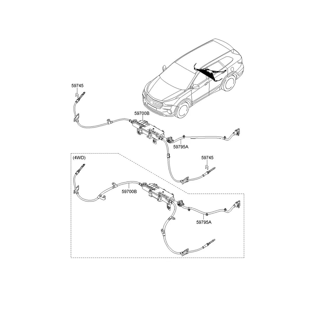 Новый электронный двигатель ручного тормоза 59700-2W600 59700-A1600 для Hyundai Santa Fe 2WD 2012-2019