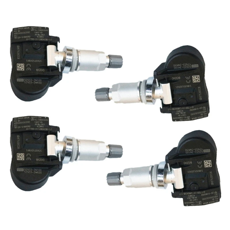 4 шт. Датчик давления в шинах 52933-3N100 529333 N100 529332 Система контроля колесах клапана M650