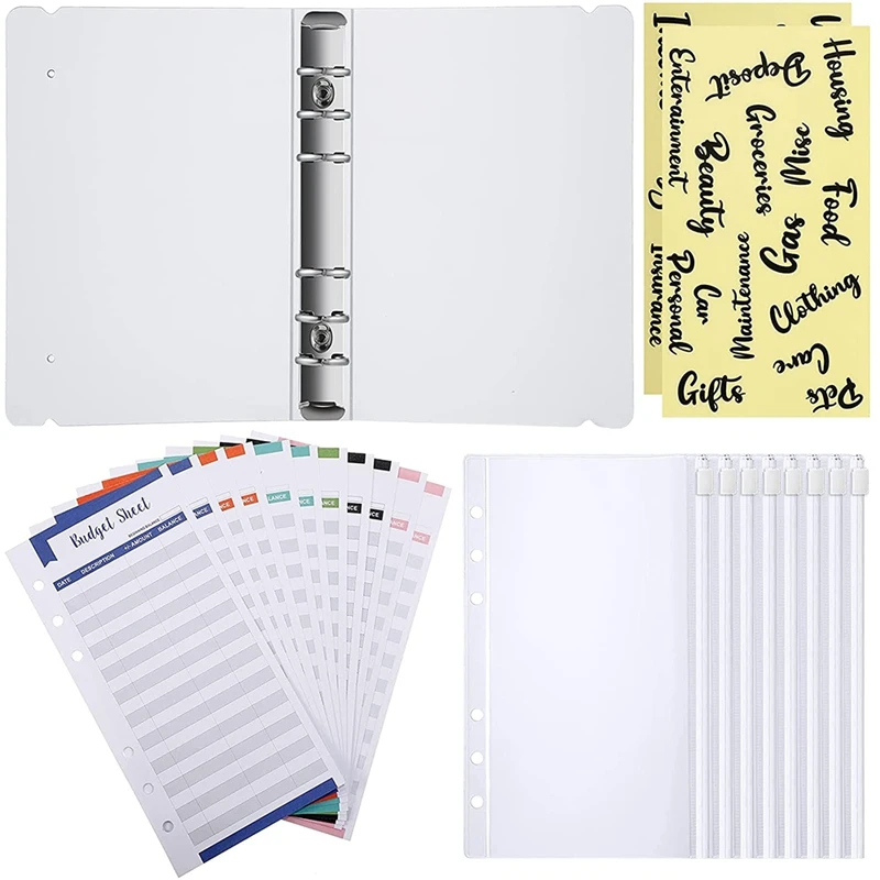 

A6 Budget Binder Envelopes 6-Ring Binder Covers Are Suitable For Business Notebook, Travel Diary