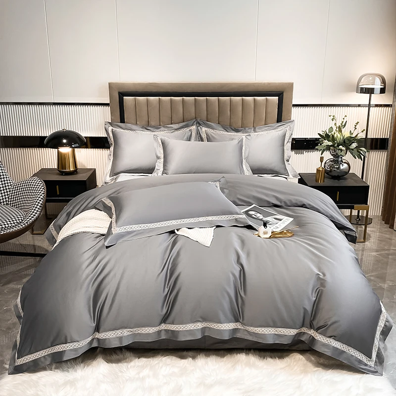 

J Комплект постельного белья из египетского хлопка 100 с вышивкой пододеяльник мягкий пододеяльник простыня наволочки постельные принадлеж...