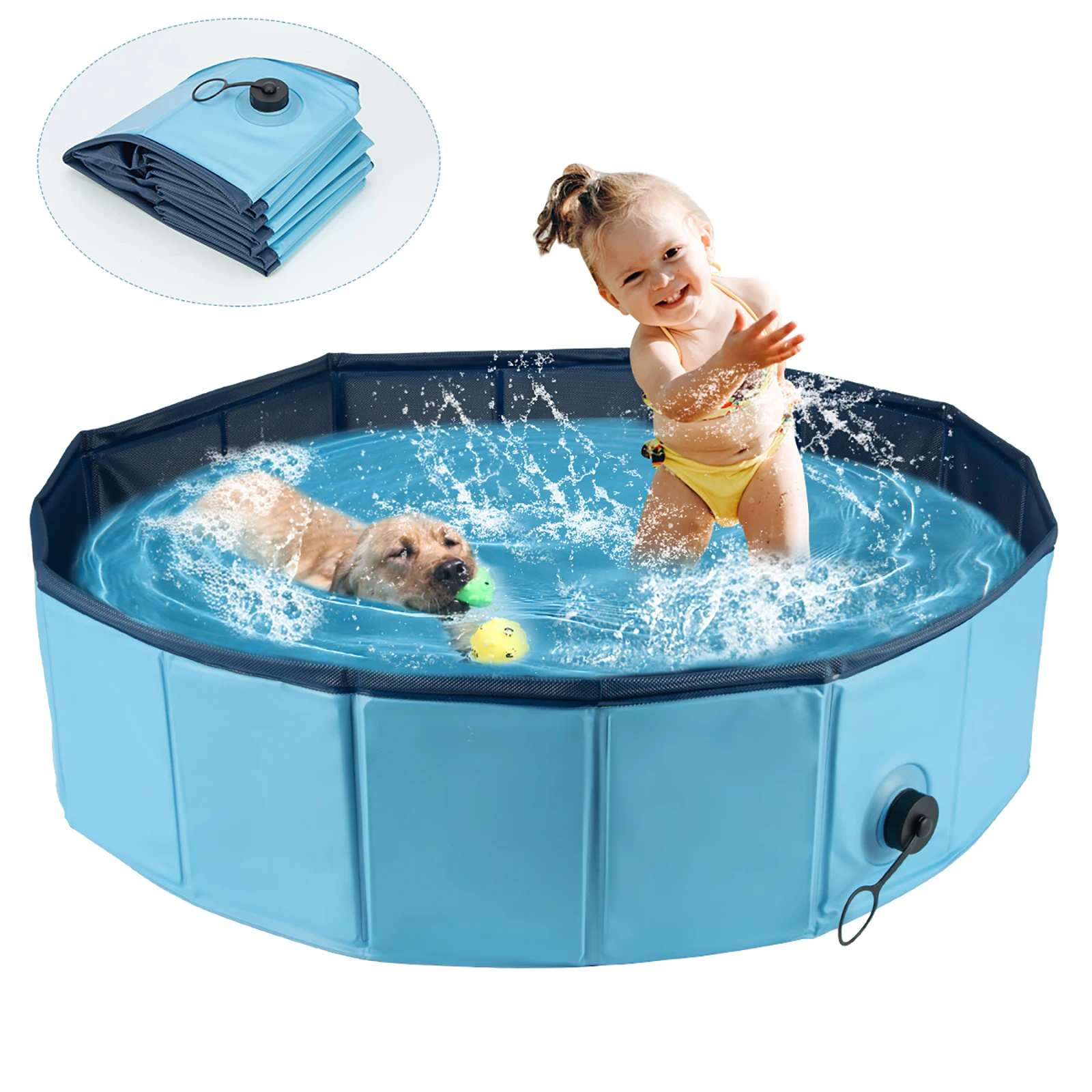 

Foldable Dog Pool Pet Bath Swimming Tub Collapsible Bathing Pool for Dogs Cats Kids Foldable Foldable
