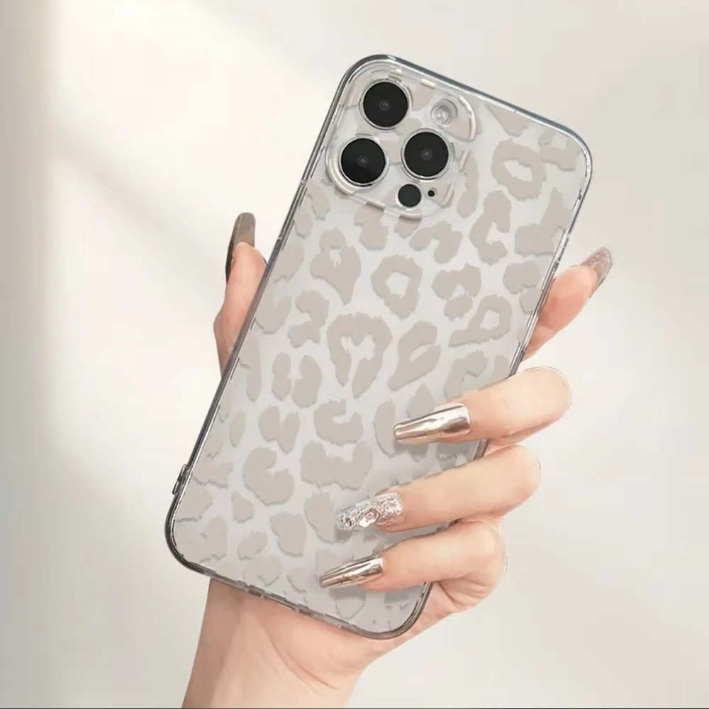 Фото Серый чехол с леопардовым принтом для Huawei Honor Magic X6C X7A X8C X7d X9d X9a X9b X8b X7b 90 20 7 Lite 4G 5G, прозрачный чехол №4