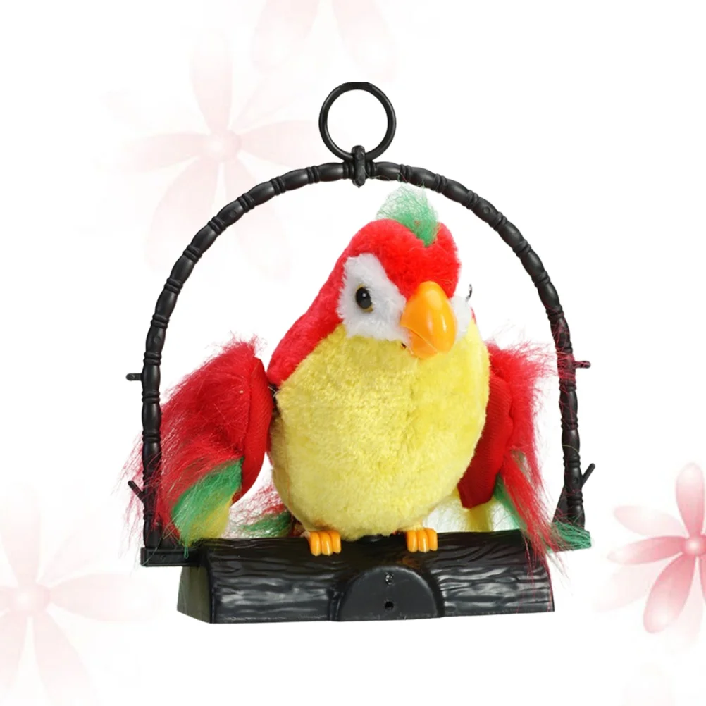 

Fluffy Stuffed Animals Hanging Decoration Birthday Present Recording Toy Parrot Child Speaking