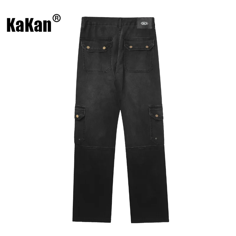 Kakan - European and American Street Teenagers Daily Casual Multi Pocket Jeans for Men, Micro Elastic Long Jeans K41-5169