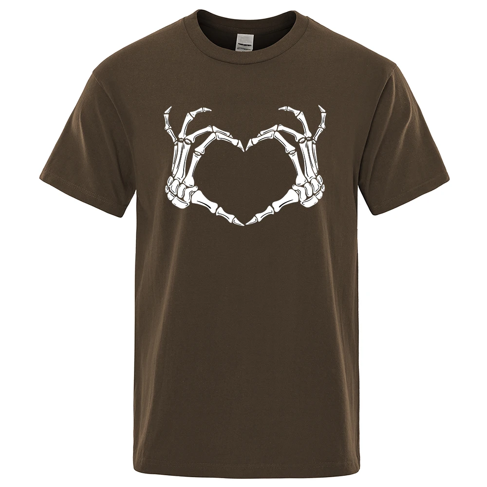 

Mens T-shirts Printed Heart Hand Bone Cool T Shirt Male Hip Hop Streetwear Summer Short Sleeve T-shirt Cotton Top Tee Shirts