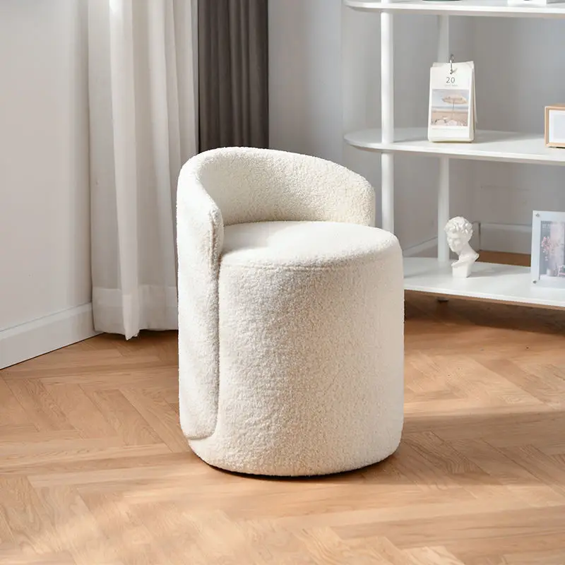

Light Luxury Dressing Stool Nordic Minimalist Makeup Chair Bedroom Simple Small Apartment Home with Backrest Makeup Ottomans