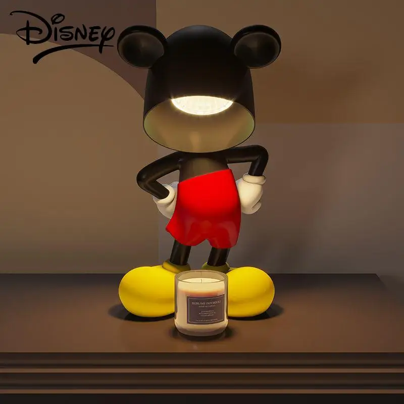 

Kawaii Genuine Disney Mickey Mouse Mirror Surface Aroma Lamps Cartoon Anime Home Lamp Living Room Ornaments Bedside Lamp Gift