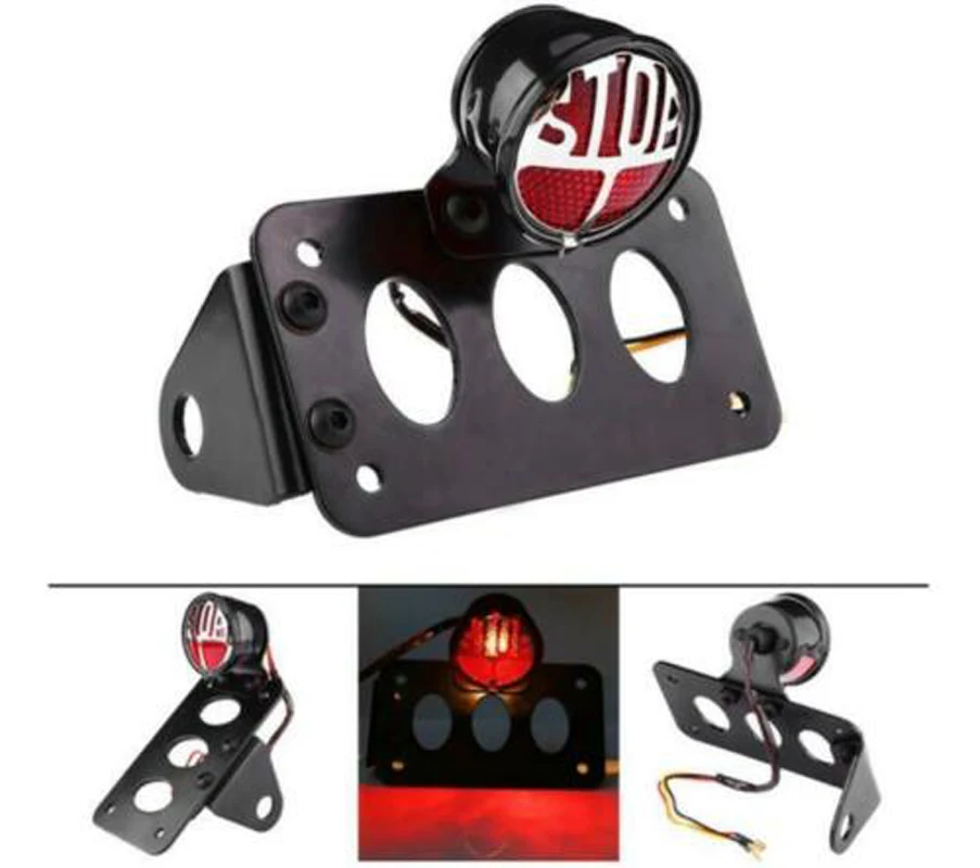 

STOP Side Mount Rear Tail Light License Plate Bracket For Harley Motorcycle New Retro ,Odified ,Motorcycle Accessories