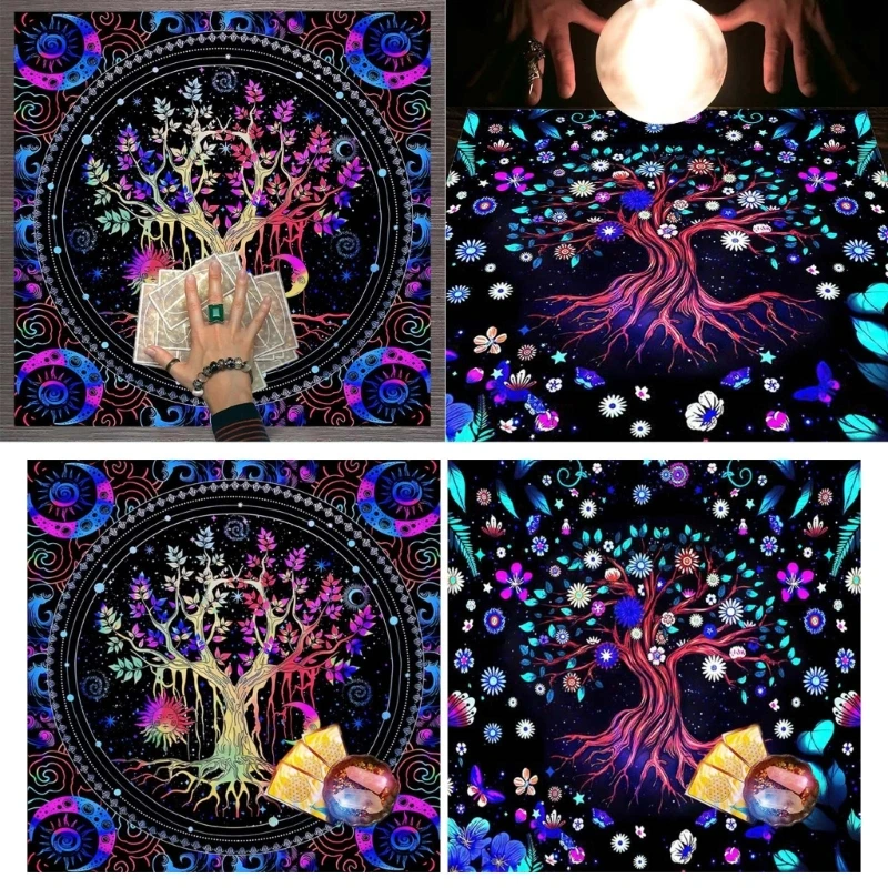 

Astrology Tarots Table Altar Cloth Metaphysical Board Game Mat Pendulum Divinations Altar Tablecloth Board Game Card Pad 69HD