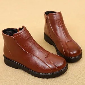 Новинка 2022, модные кожаные женские ботильоны, зимние водонепроницаемые теплые женские зимние ботинки, женская Нескользящая повседневная обувь, женские ботинки